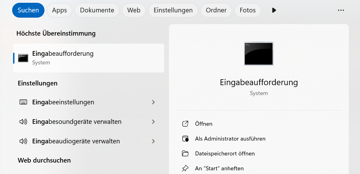 Eingabeaufforderung (Windows)