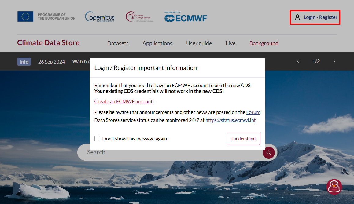 CDS Login - Register