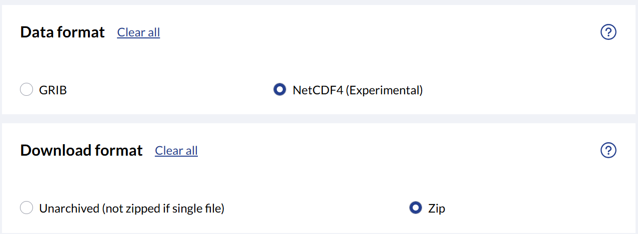 Data and Download Fromat